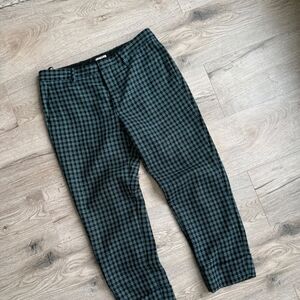 Miu Miu Women's Checkered Chinos - Black and Green